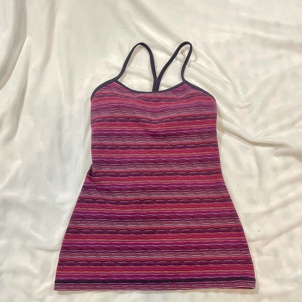 Lululemon Y Back Striped Tank Top
